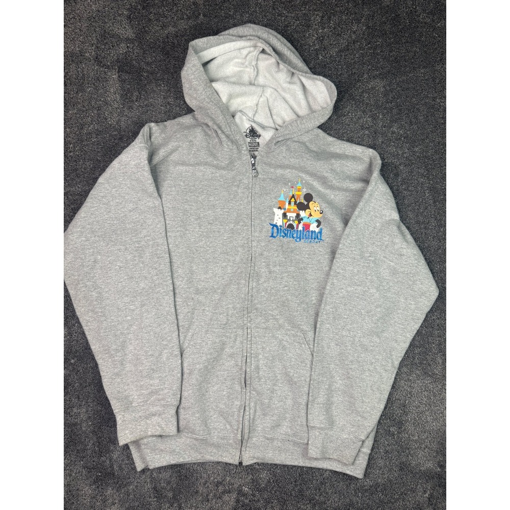 Disney Parks Disneyland Resort Mickey Mouse Park Map Gray Full Zip Hoodie Large